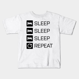 Sleep Sleep Sleep Repeat - black Kids T-Shirt